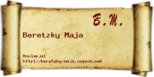 Beretzky Maja névjegykártya